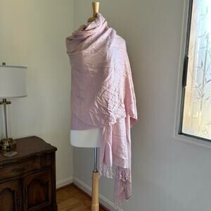 Marisol pink pashmina silk blend wrap